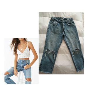 H & M distressed knee ripped jeans
